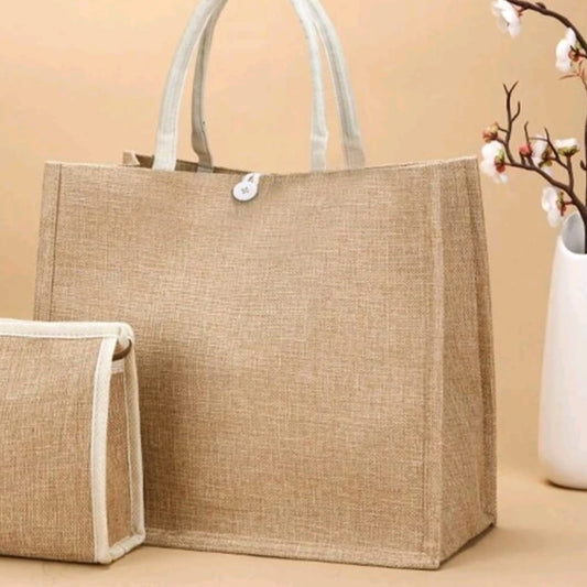 Bolso para personalizar crema con estuche en juego