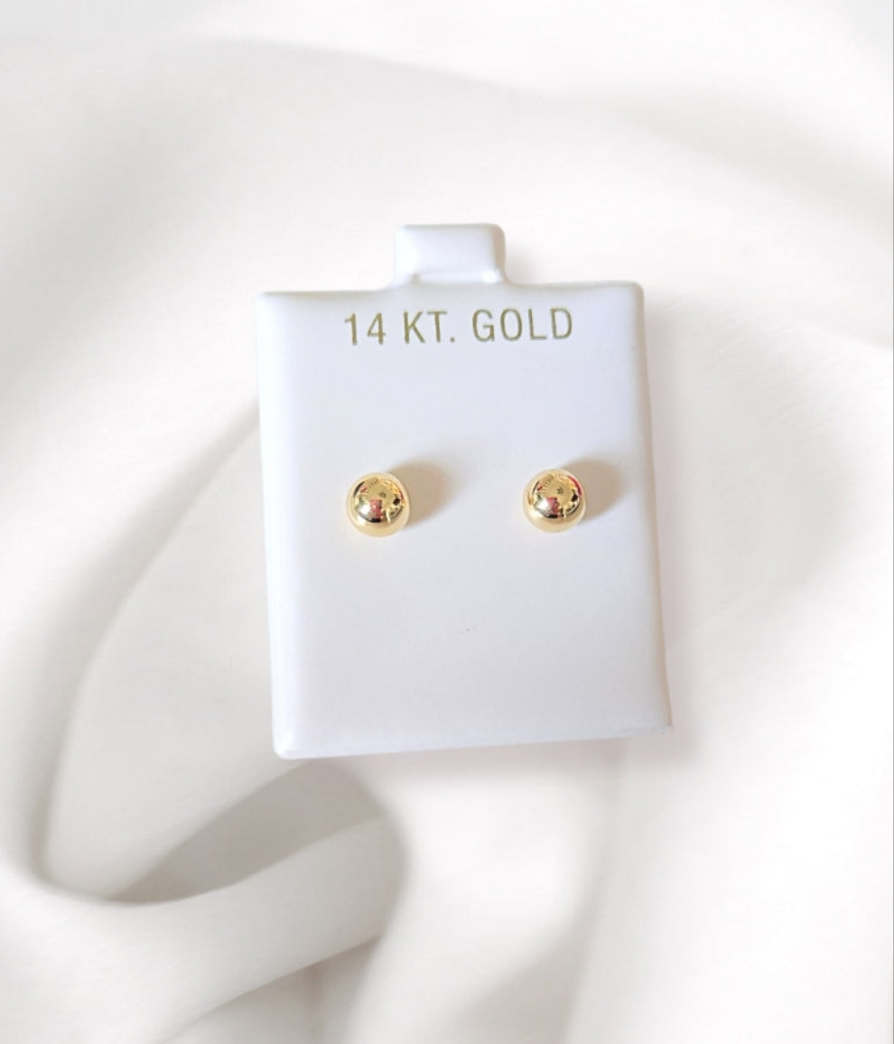 Stud earring with screw closure/ SK-13/ 14kt gold