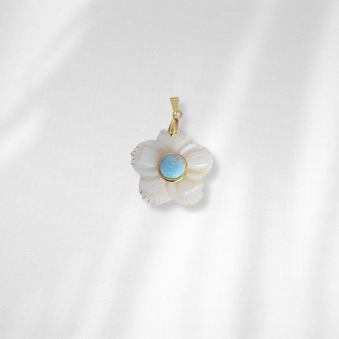 Dije flor larimar