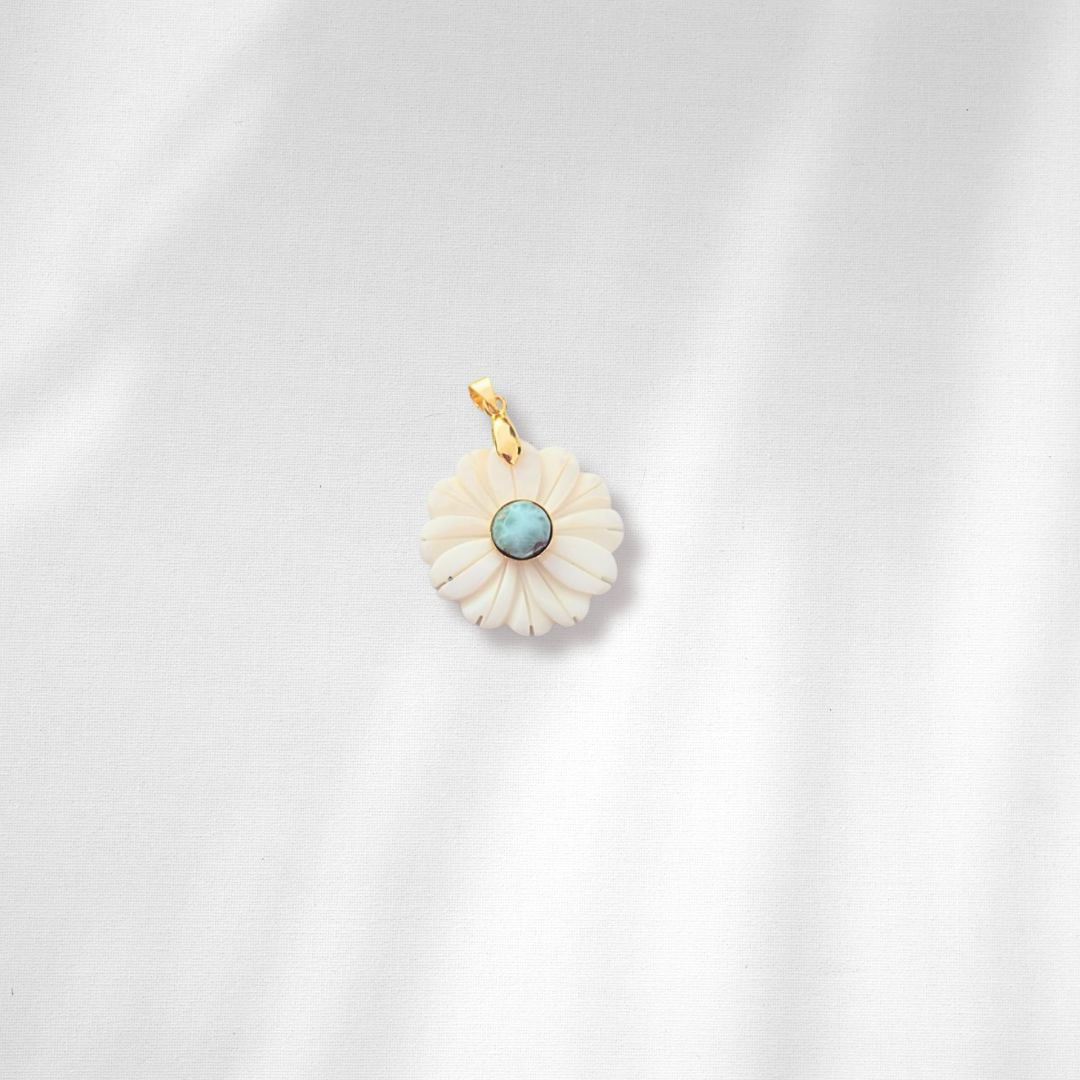 Dije flor larimar