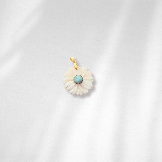 Dije flor larimar