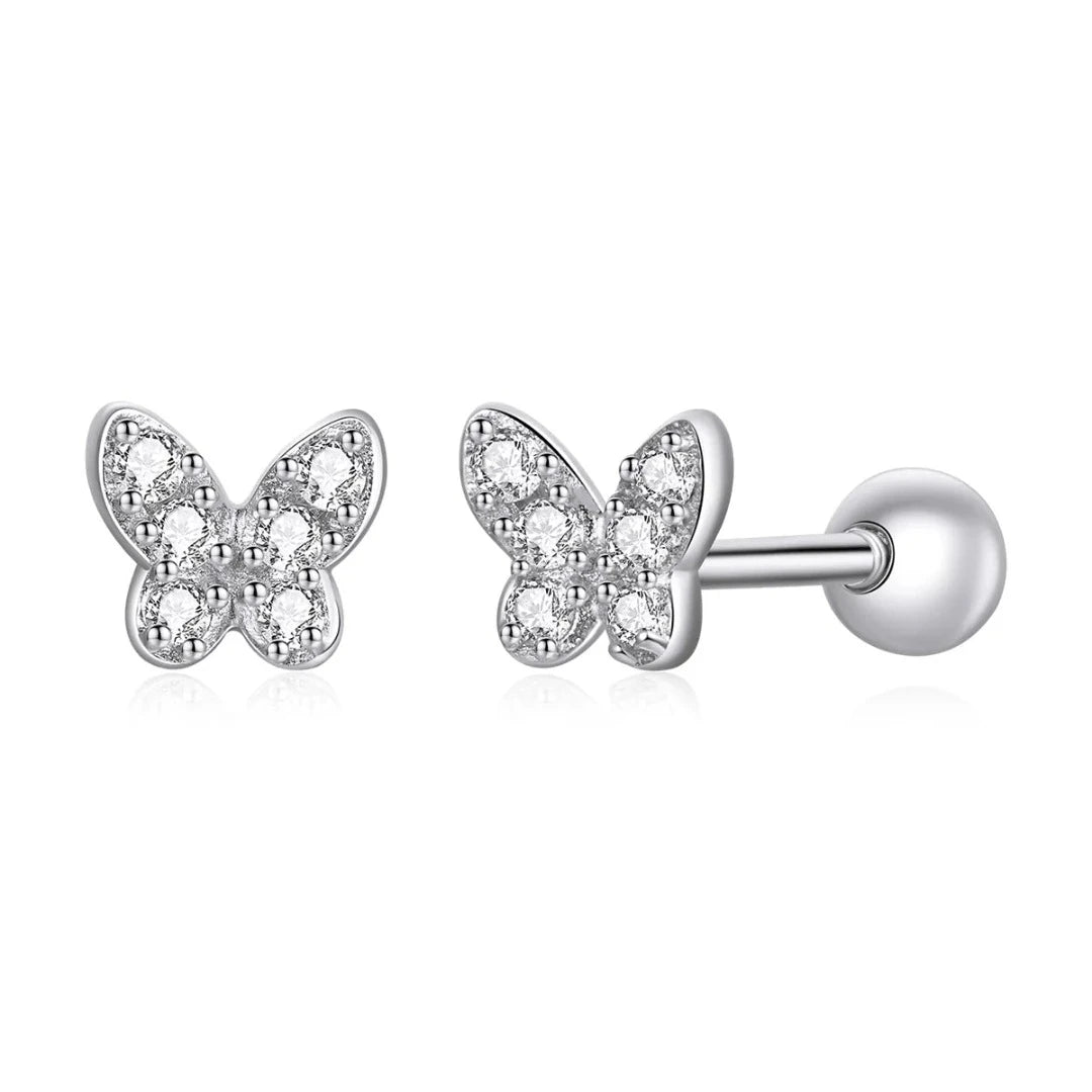 Butterfly sleeper earring/SCE1116-C/ Gold laminated 925 silver