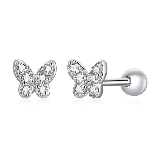 Butterfly sleeper earring/SCE1116-C/ Gold laminated 925 silver