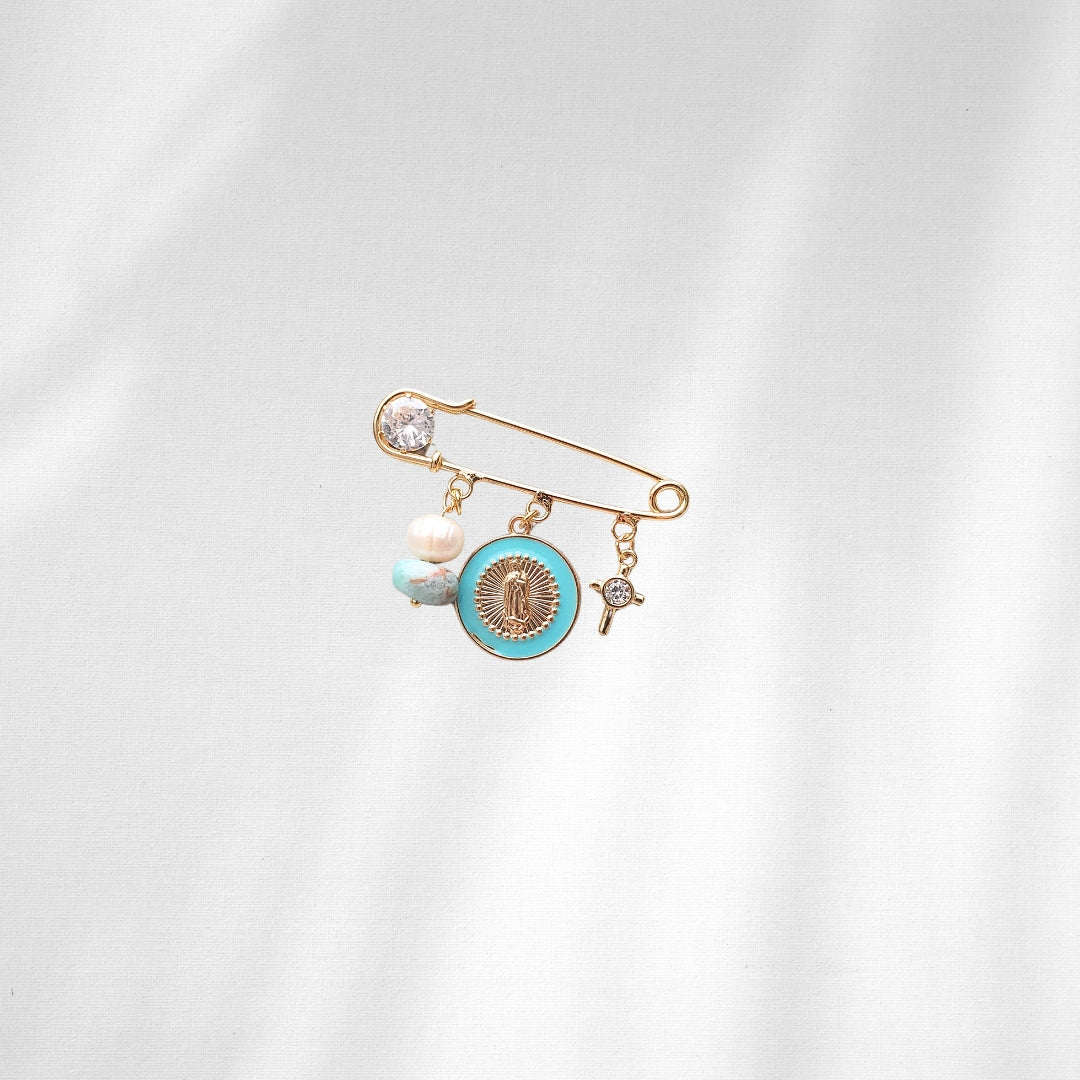 Chambra larimar y perla de rio